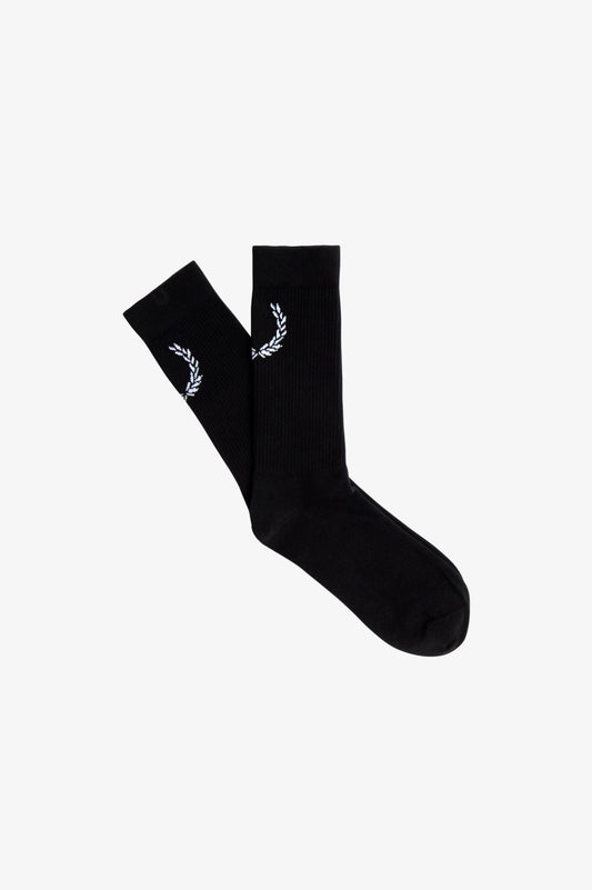 Fred Perry Laurel Wreath Jacquard Sock Black / Snow White