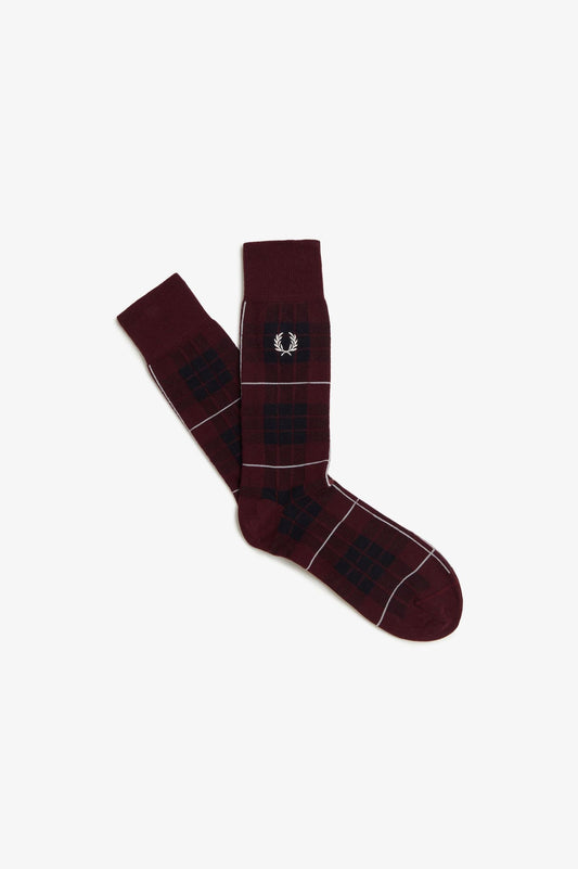 Fred Perry Tartan Sock Oxblood