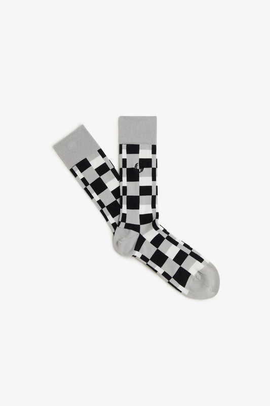 Fred Perry Glitch Print Brushed Sock Limestone