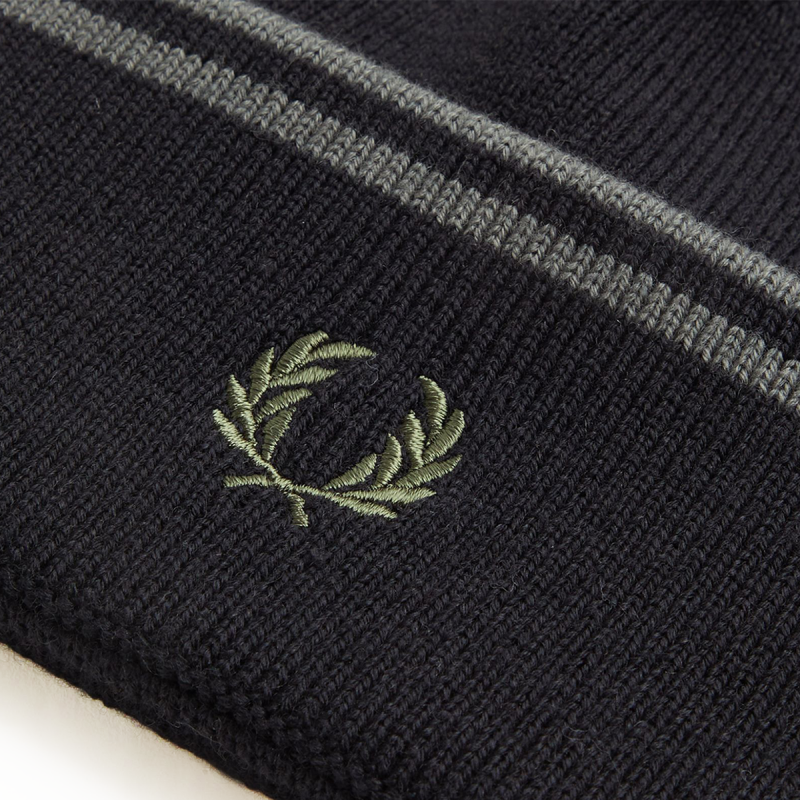 Fred Perry Twin Tipped Merino Wool Beanie Black / Field Green