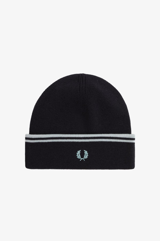 Fred Perry Twin Tipped Beanie Navy / SilverBlue