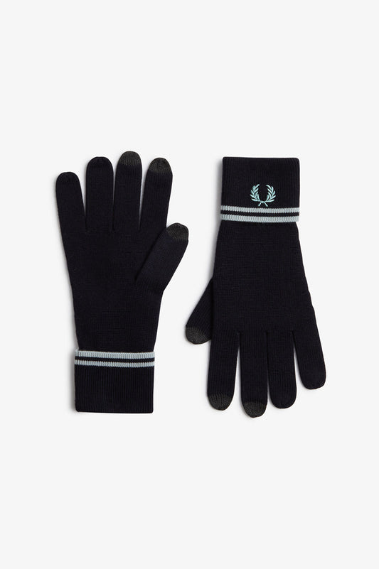 Fred Perry Twin Tipped Merino Wool Gloves Navy / Silverblue