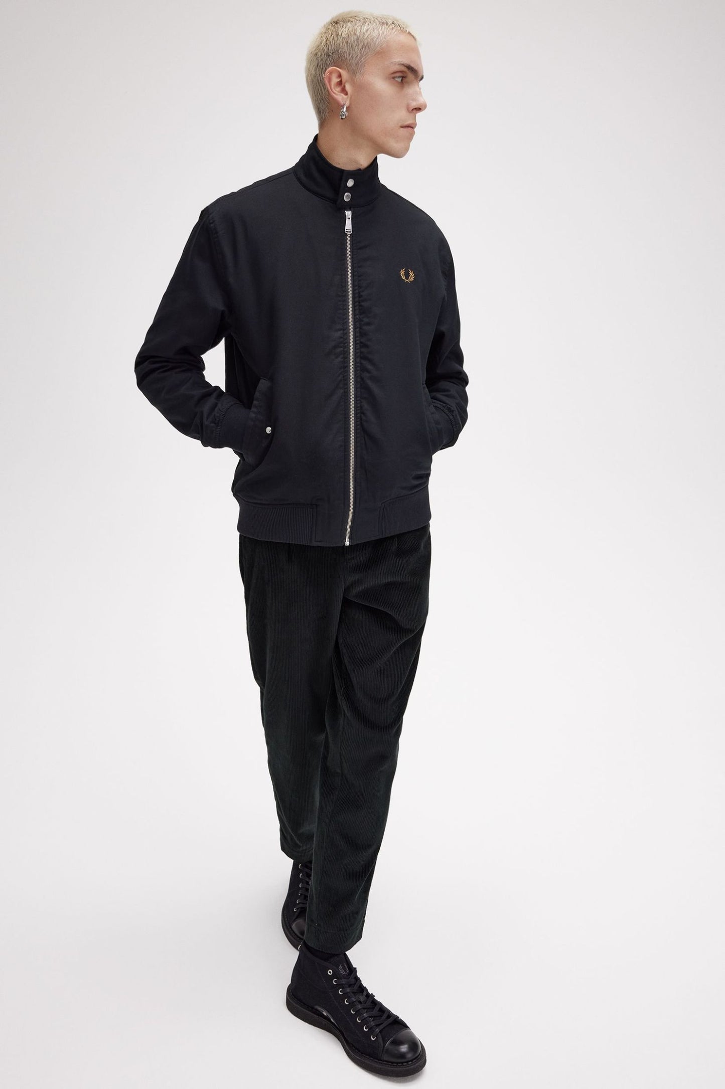 Fred Perry Padded Harrington Jacket Black