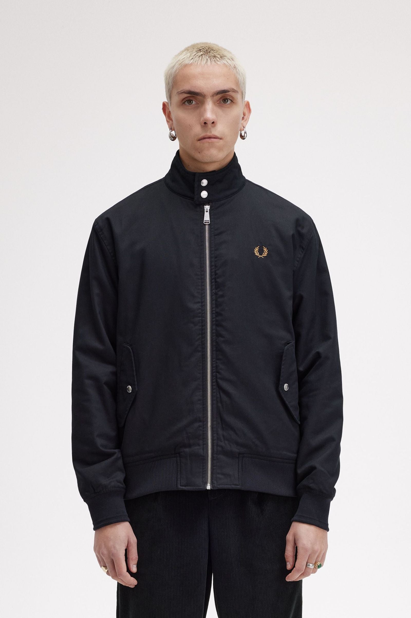 Fred Perry Padded Harrington Jacket Black Kingpin Clothing Store