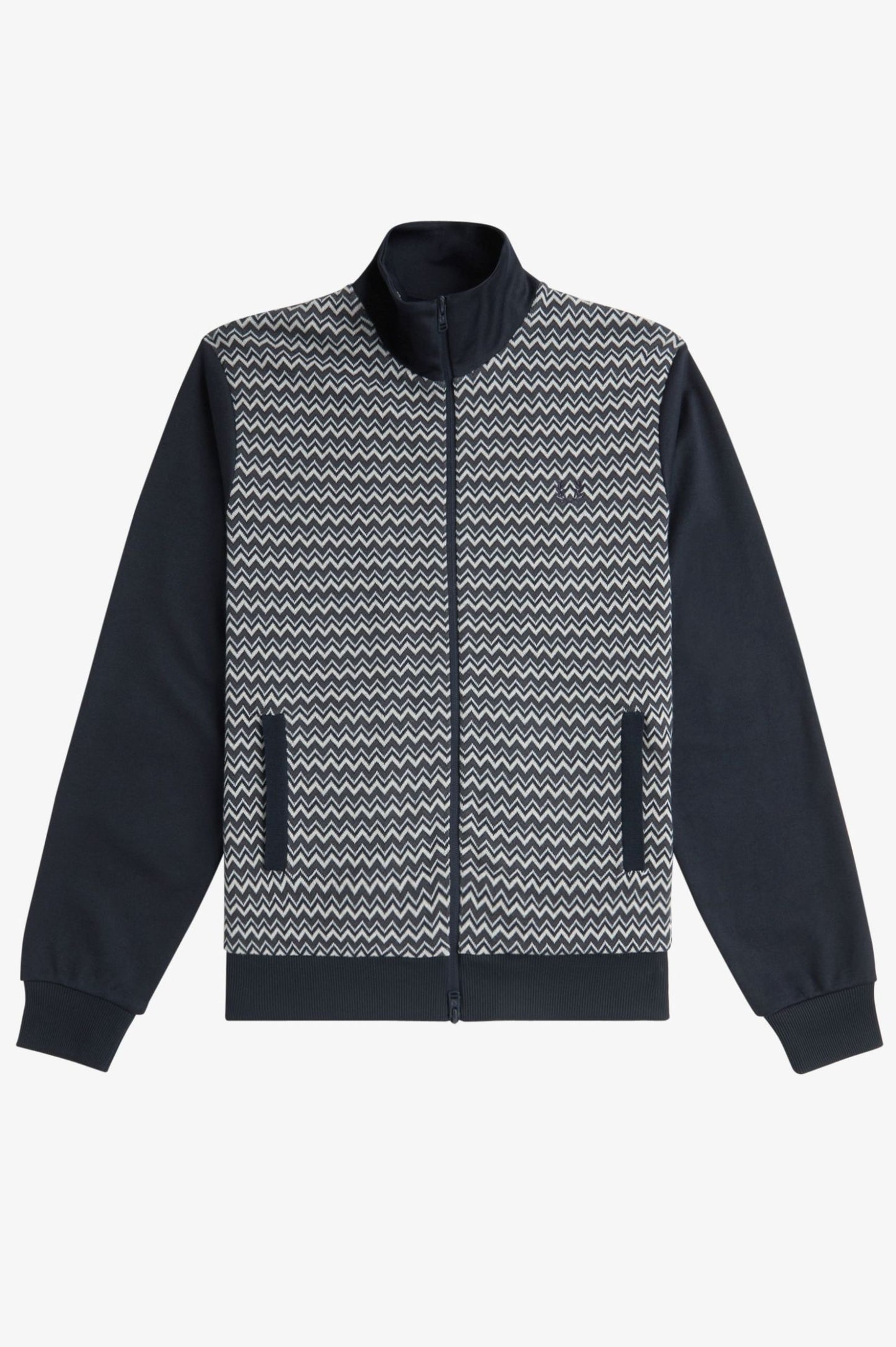 Fred Perry Knitted Panel Track Jacket Navy