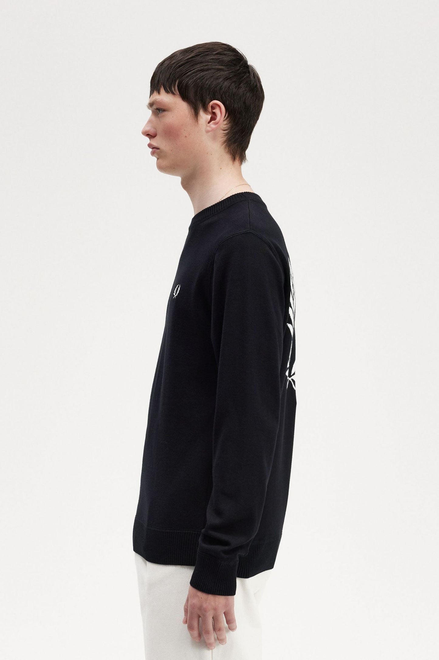 Fred Perry Graphic Laurel Wreath Jumper Black