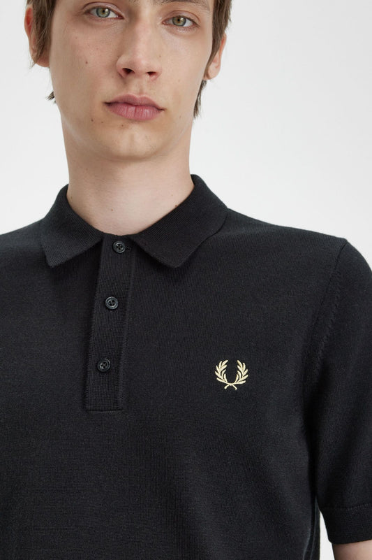 Fred Perry Classic Knitted Shirt Black