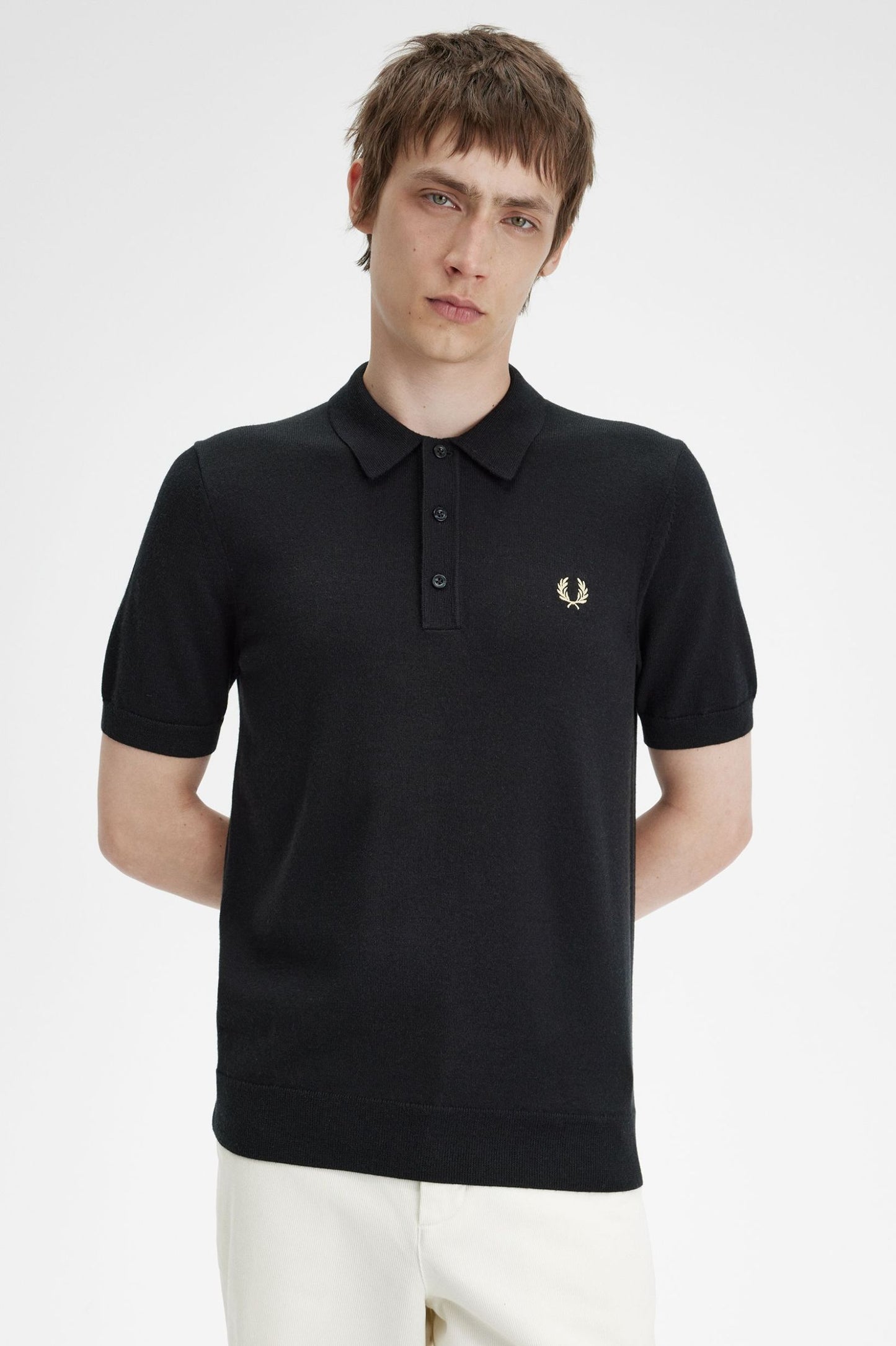 Fred Perry Classic Knitted Shirt Black