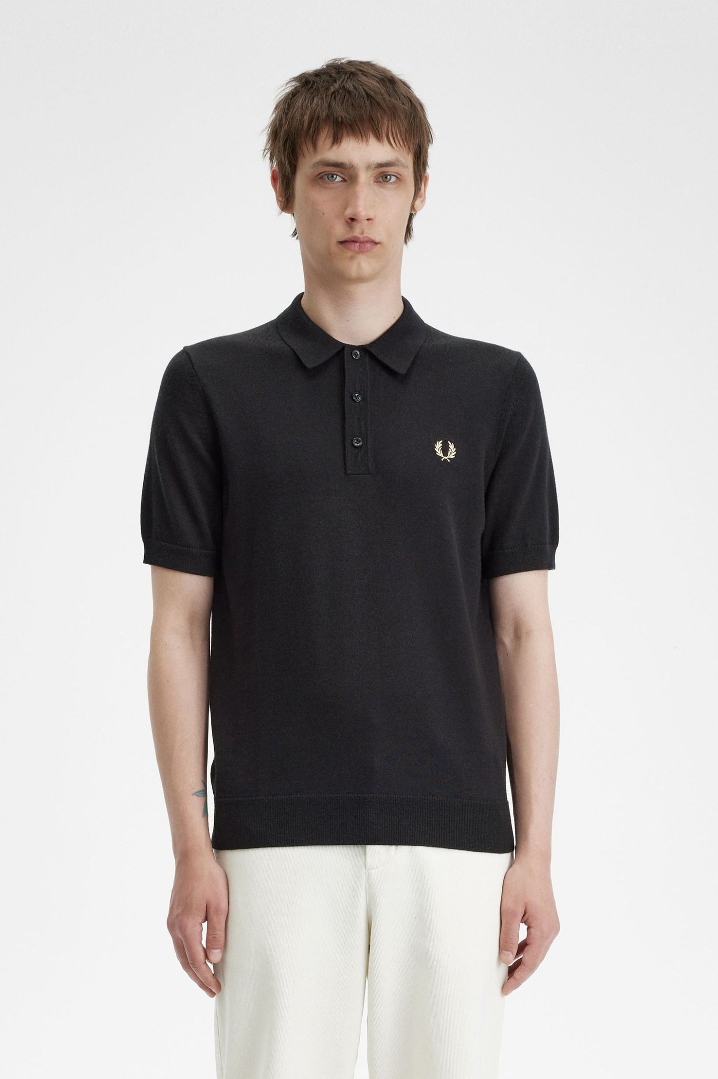 Fred Perry Classic Knitted Shirt Black