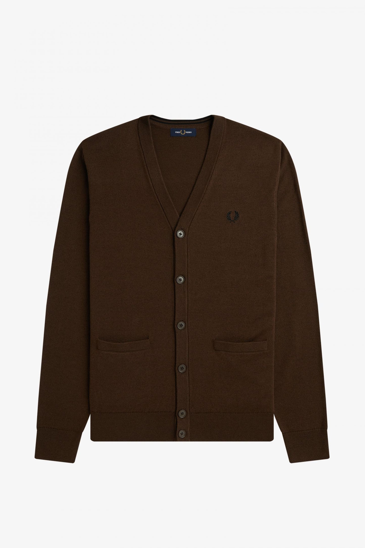 Fred Perry Authentic Cotton / Merino Cardigan Burnt Tobacco
