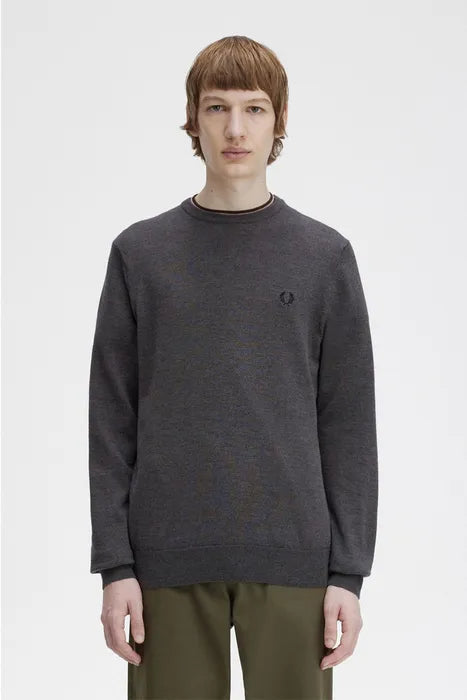 Fred Perry Classic Crew Neck Jumper Warmgrey