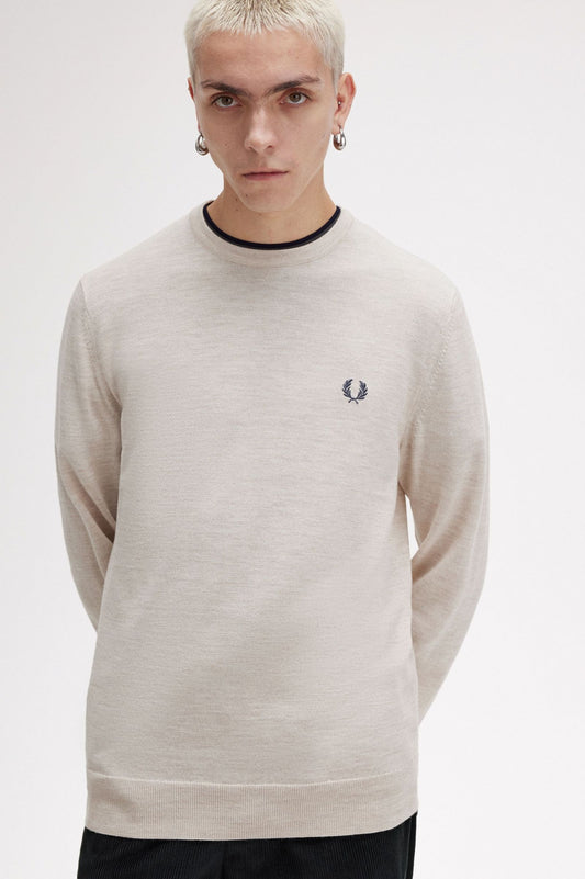 Fred Perry Classic Crew Neck Jumper Porridge Marl