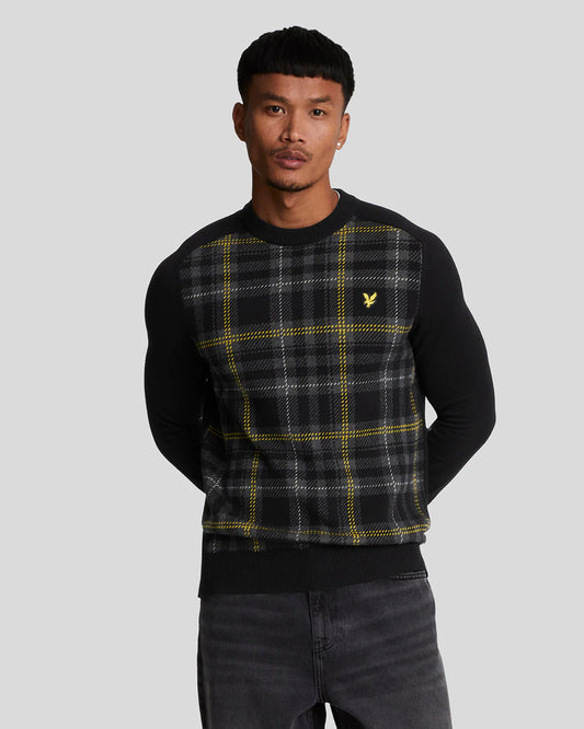 Lyle & Scott Tartan Jumper Jet Black