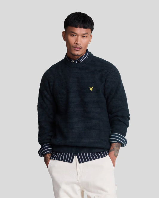 Lyle & Scott Waffle Knit Jumper Dark Navy