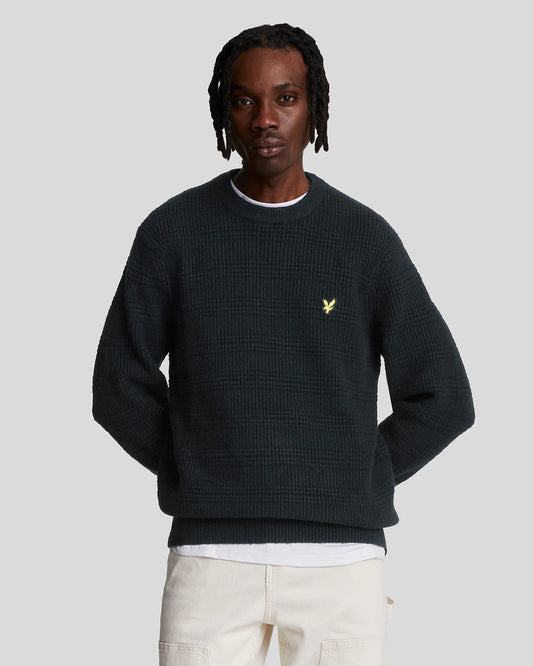 Lyle & Scott Waffle Knit Jumper Jet Black