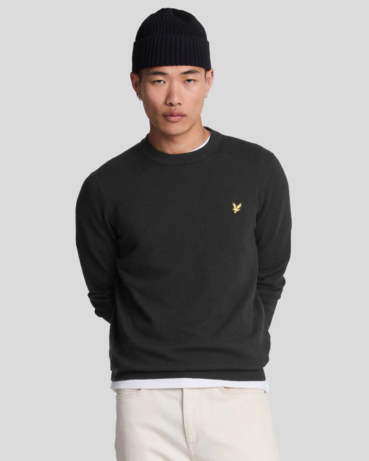 Lyle & Scott Cotton Merino Crew Neck Jumper Dark Navy