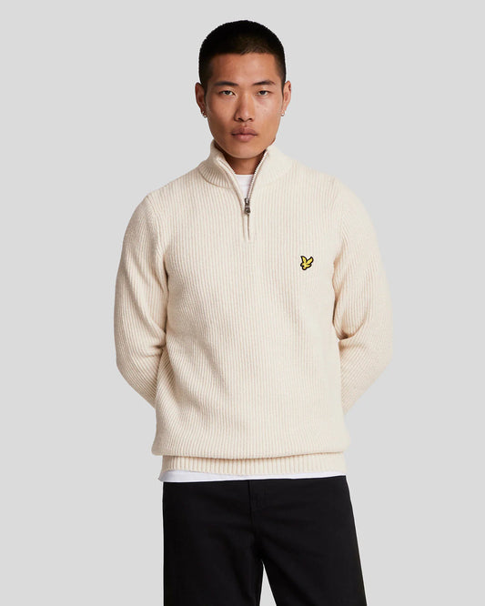 Lyle & Scott Shaker Stitch 1/4 Zip Jumper Cove