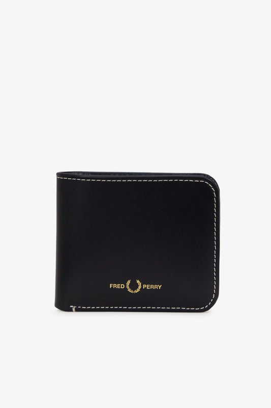 Fred Perry Box Leather Billfold Wallet Black