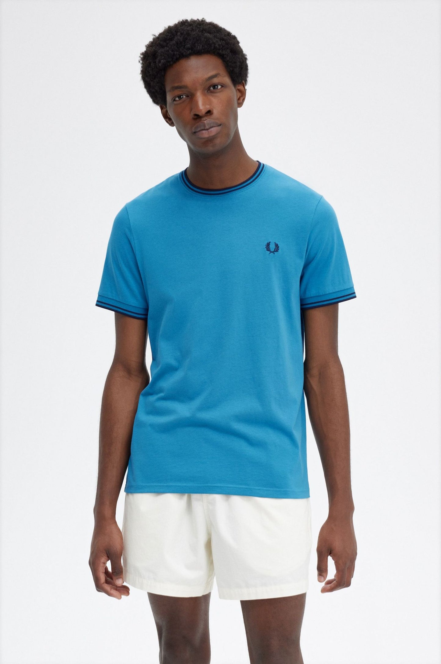 Fred Perry Twin Tipped T-Shirt Runaway Ocean Blue / Navy