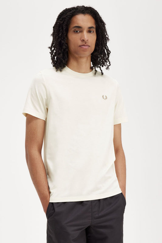 Fred Perry Crew Neck T-Shirt Ecru / Warmstone