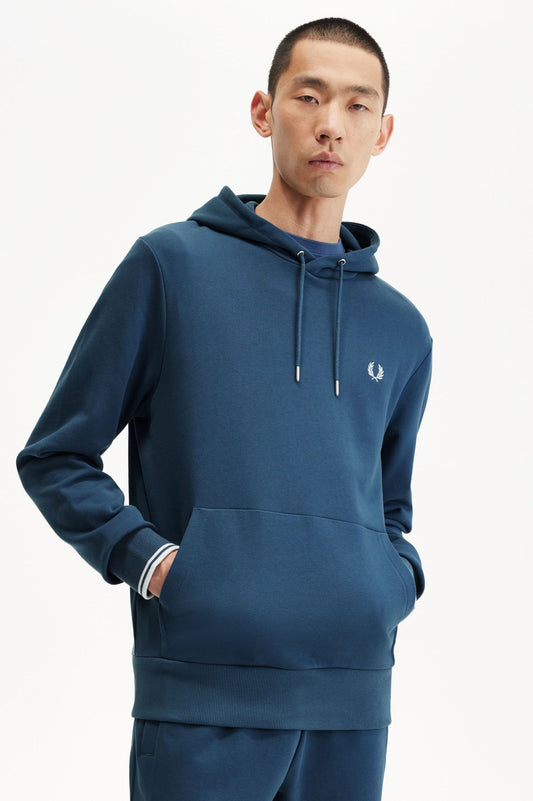 Fred PerryTipped Hooded Sweatshirt Midnight BLue / Light Ice