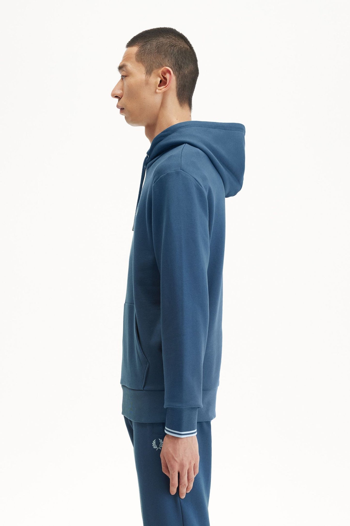 Fred PerryTipped Hooded Sweatshirt Midnight BLue / Light Ice