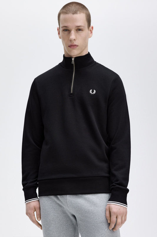 Fred Perry Half Zip Sweatshirt Black