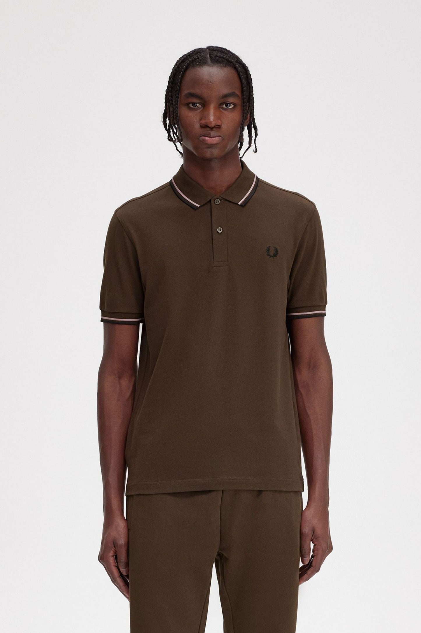 Fred Perry Polo M3600 Burnt Tobacco / Dark Pink / Black