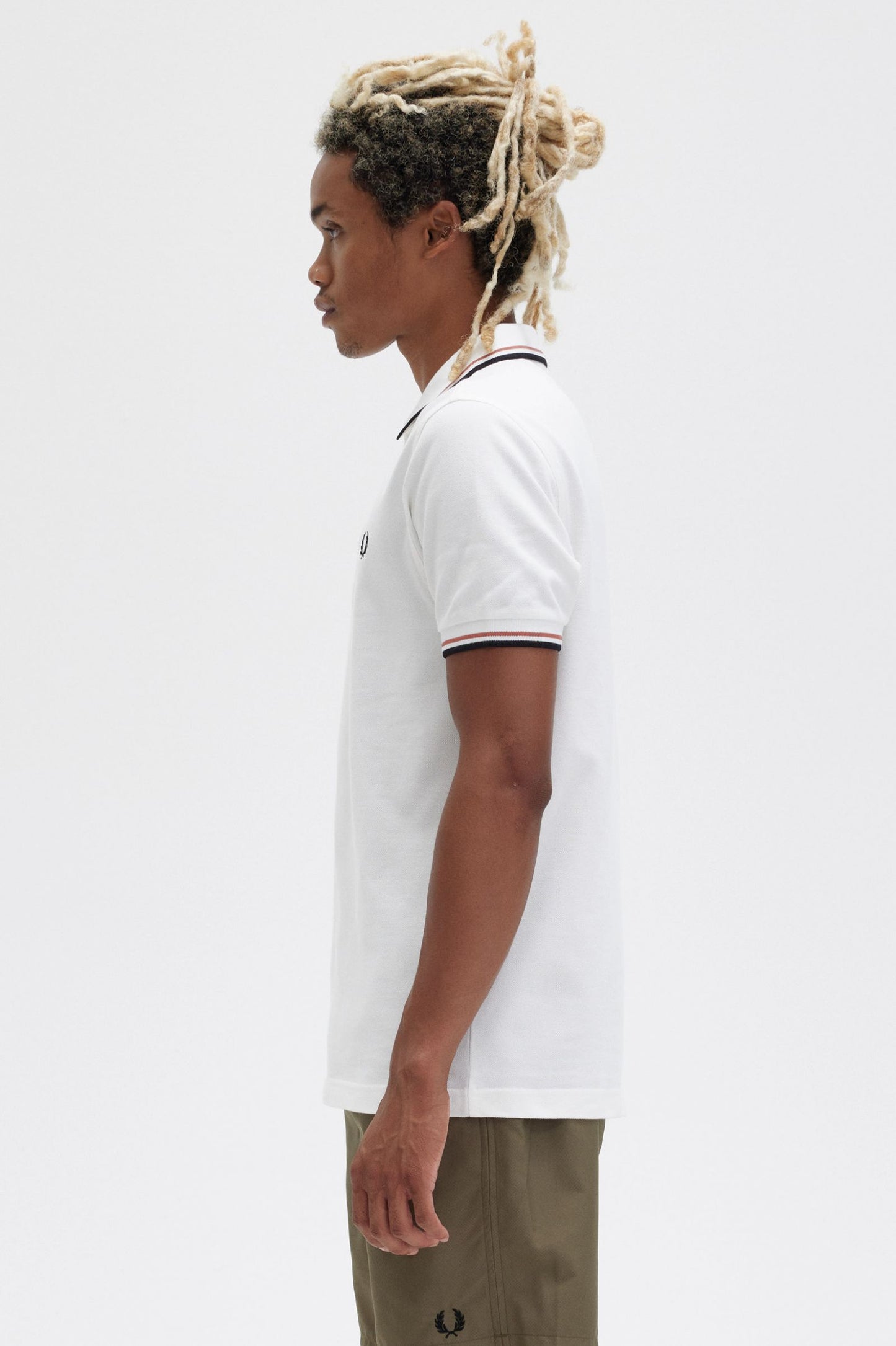 Fred Perry Polo M3600 Snow White / Light Rust  / Black