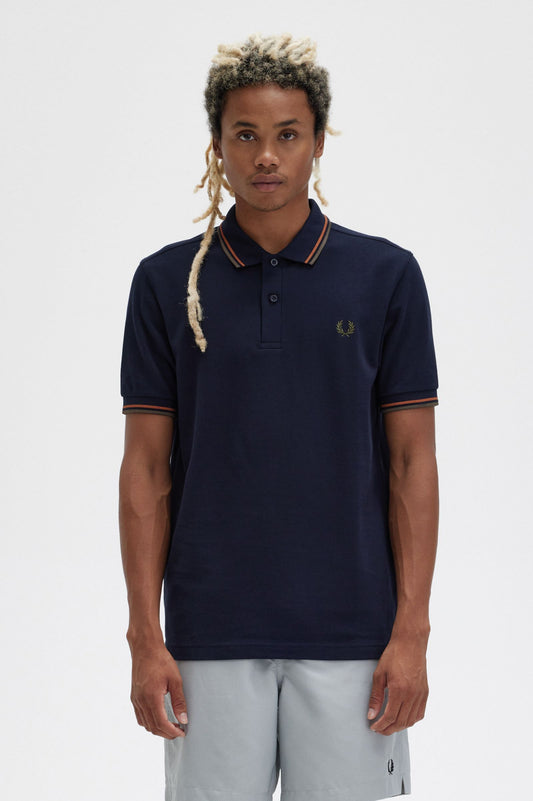 Fred Perry Polo M3600 Navy / Nutflake / Unigreen