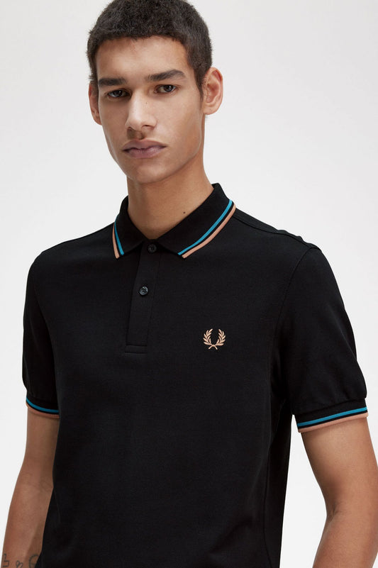 Fred Perry Polo M3600 Black / Cyber Blue / Light Rust