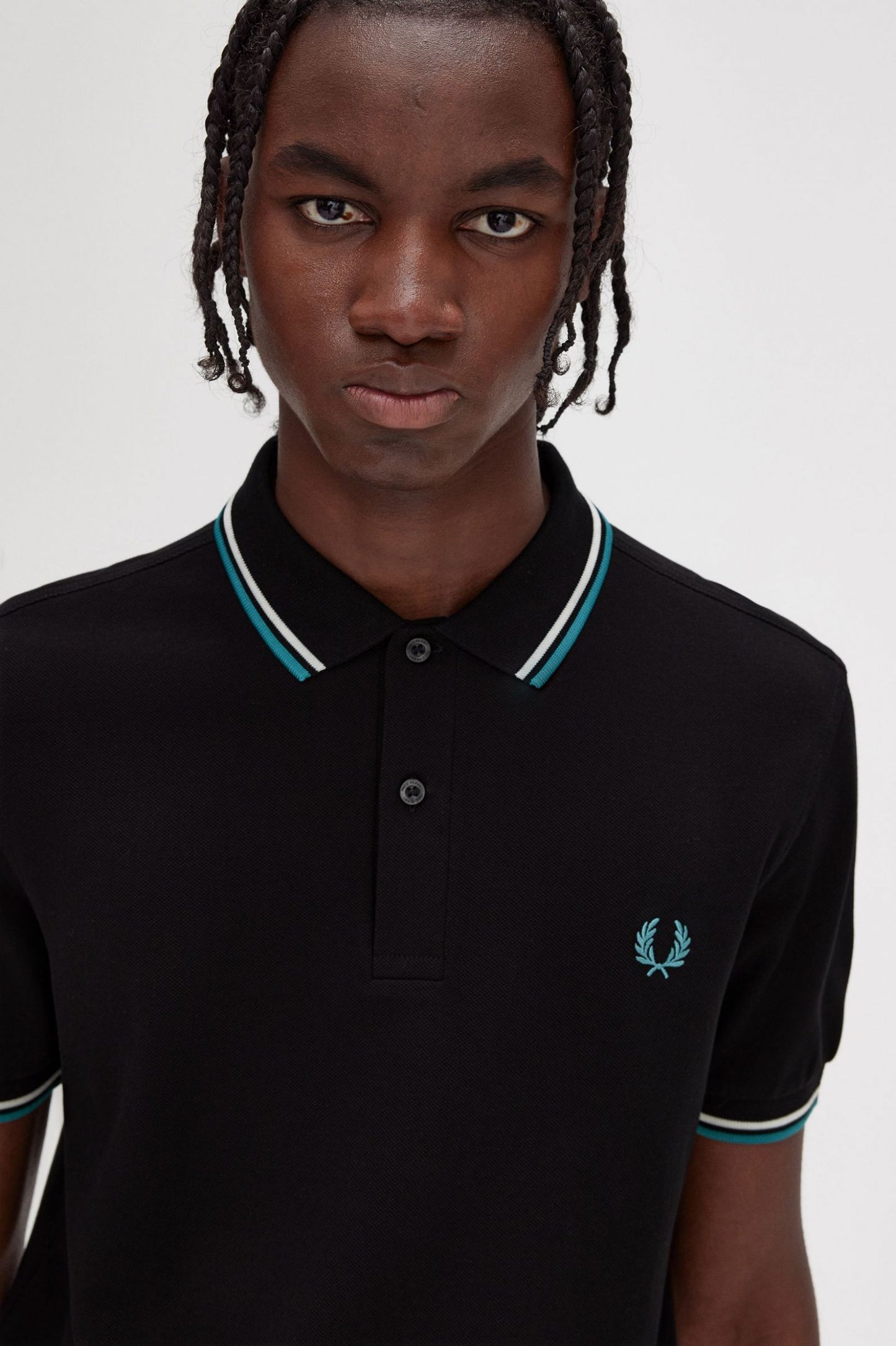 Fred Perry Polo M3600 Black / Ecru / Dark Mint