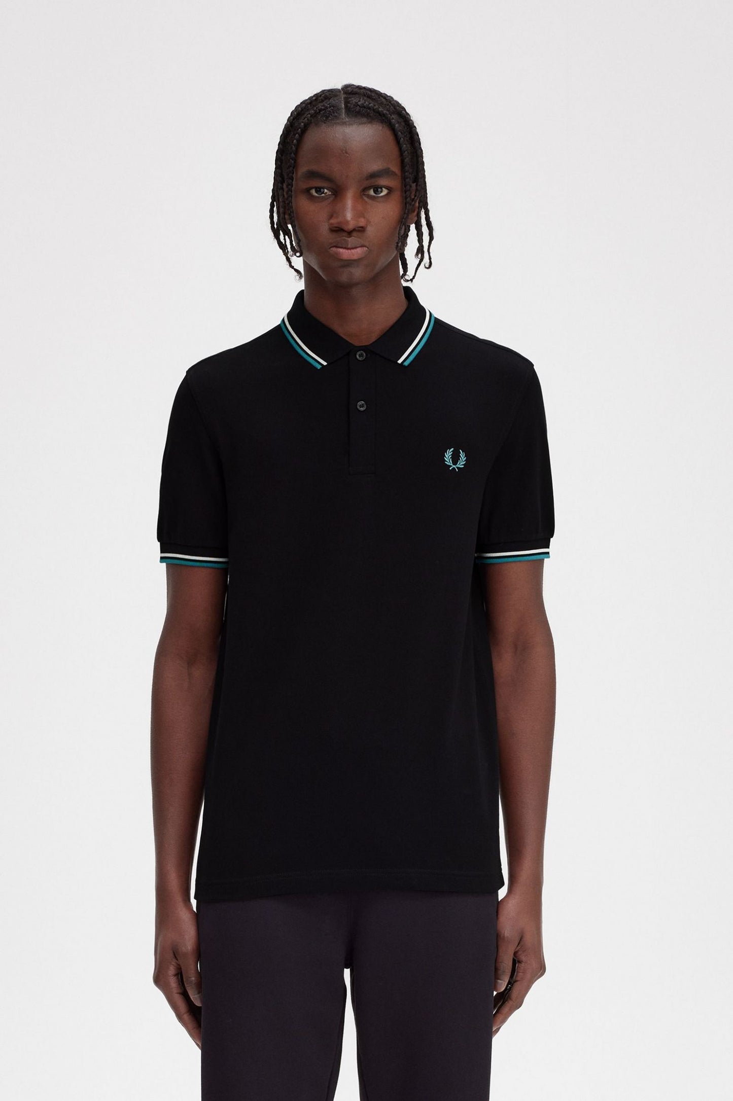 Fred Perry Polo M3600 Black / Ecru / Dark Mint