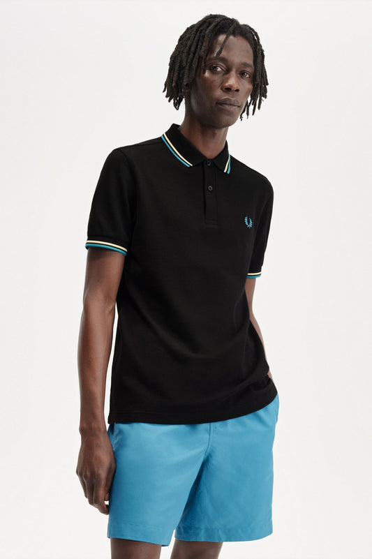 Fred Perry Polo M3600 Black / Icecream / CYBLU