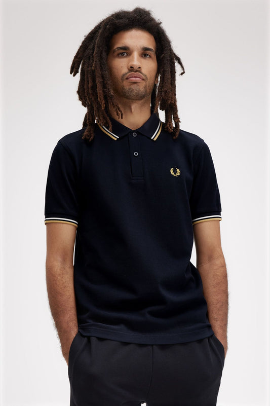 Fred Perry Polo M3600 Navy / Ecru / Honeycomb