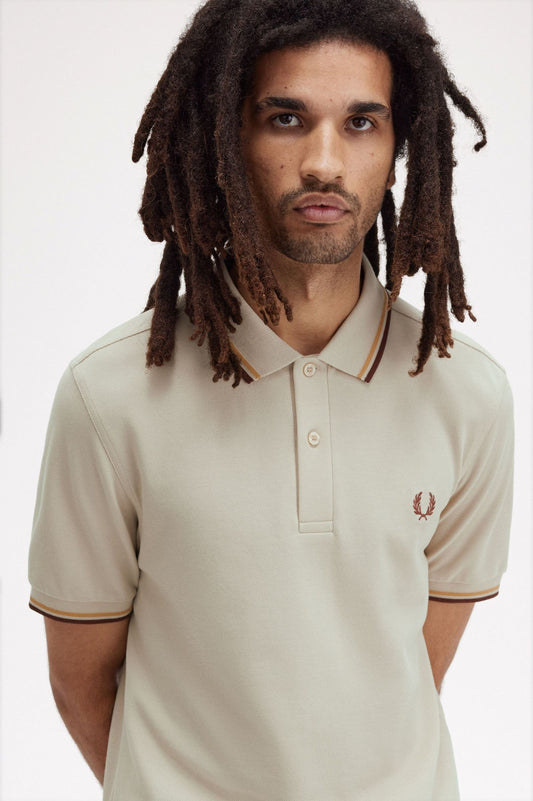 Fred Perry Polo M3600 Oatmeal / Honeycomb / Whiskey Brown