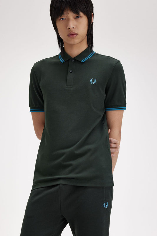 Fred Perry Polo M3600 Night Green / Runaway Ocean