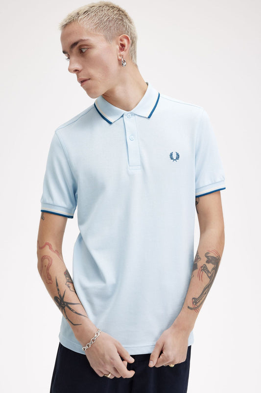 Fred Perry Polo M3600 Light Ice / Silk Peach / Petrolblue