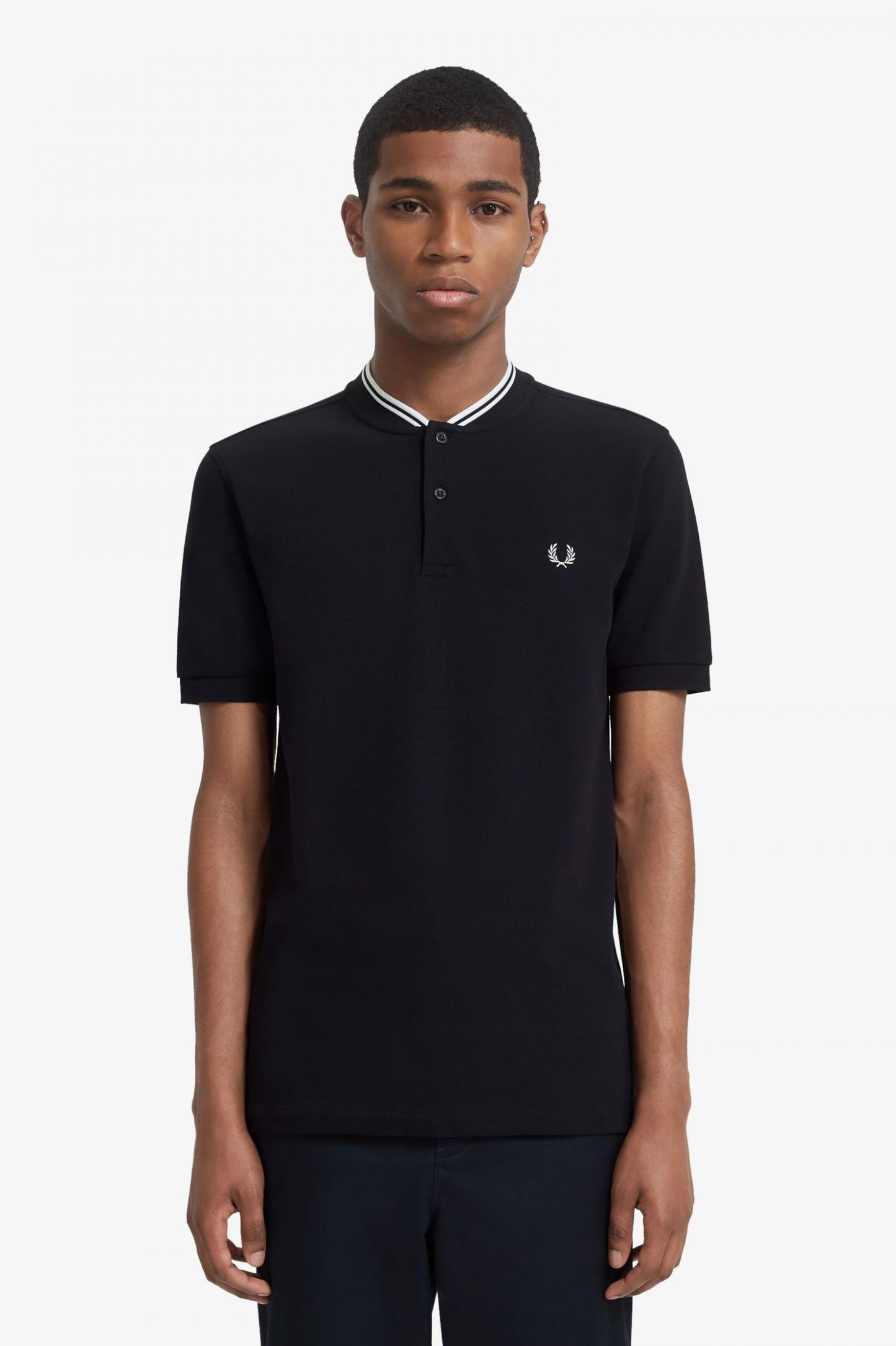 Fred Perry Bomber Collar Polo Shirt Black