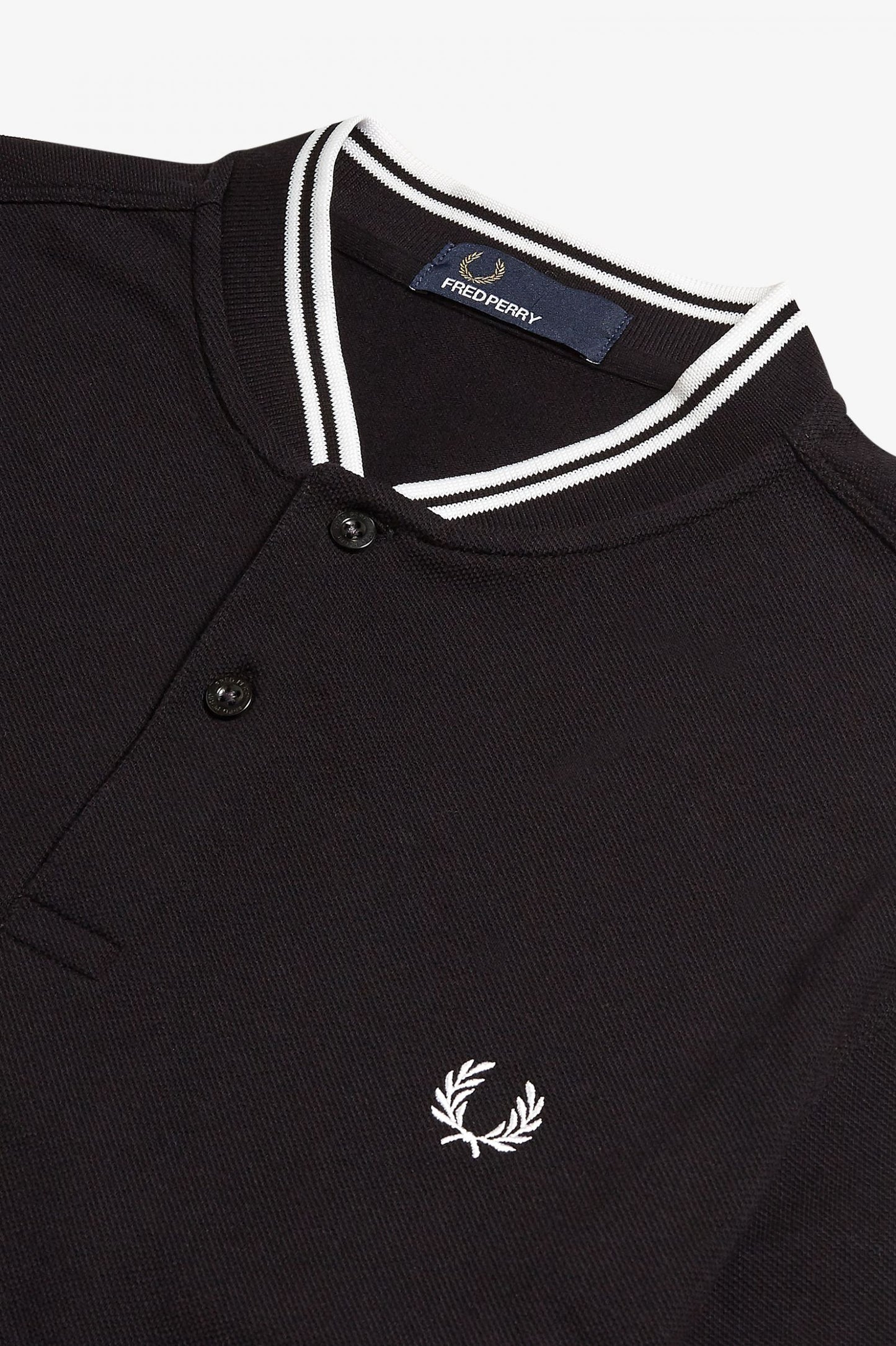 Fred Perry Bomber Collar Polo Shirt Black