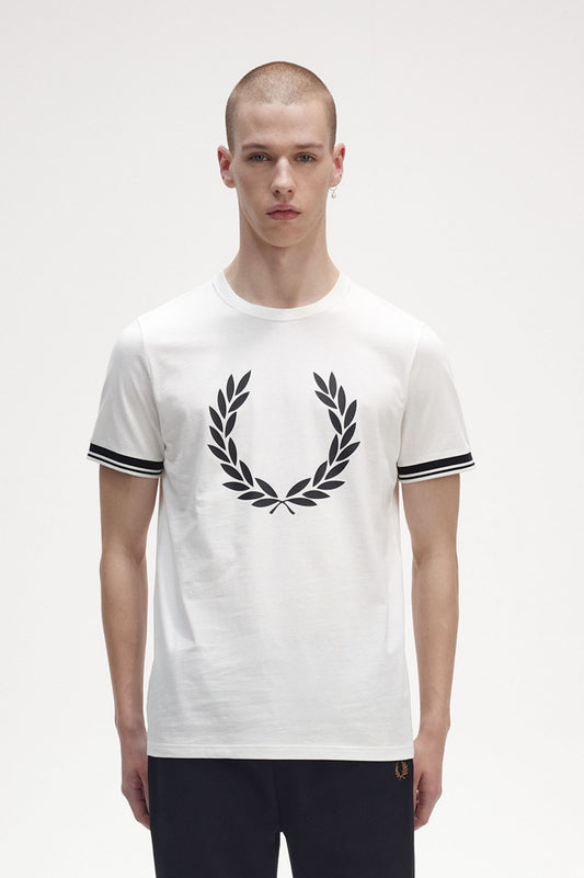 Fred Perry Printed Laurel Wreath T-Shirt Snowwhite