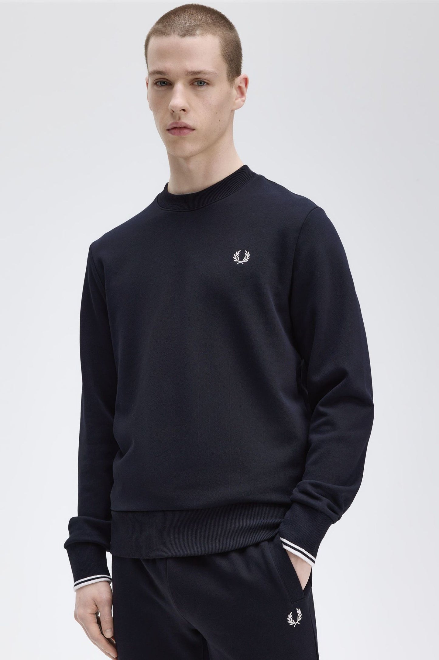 Fred Perry Crew Neck Sweatshirt Navy