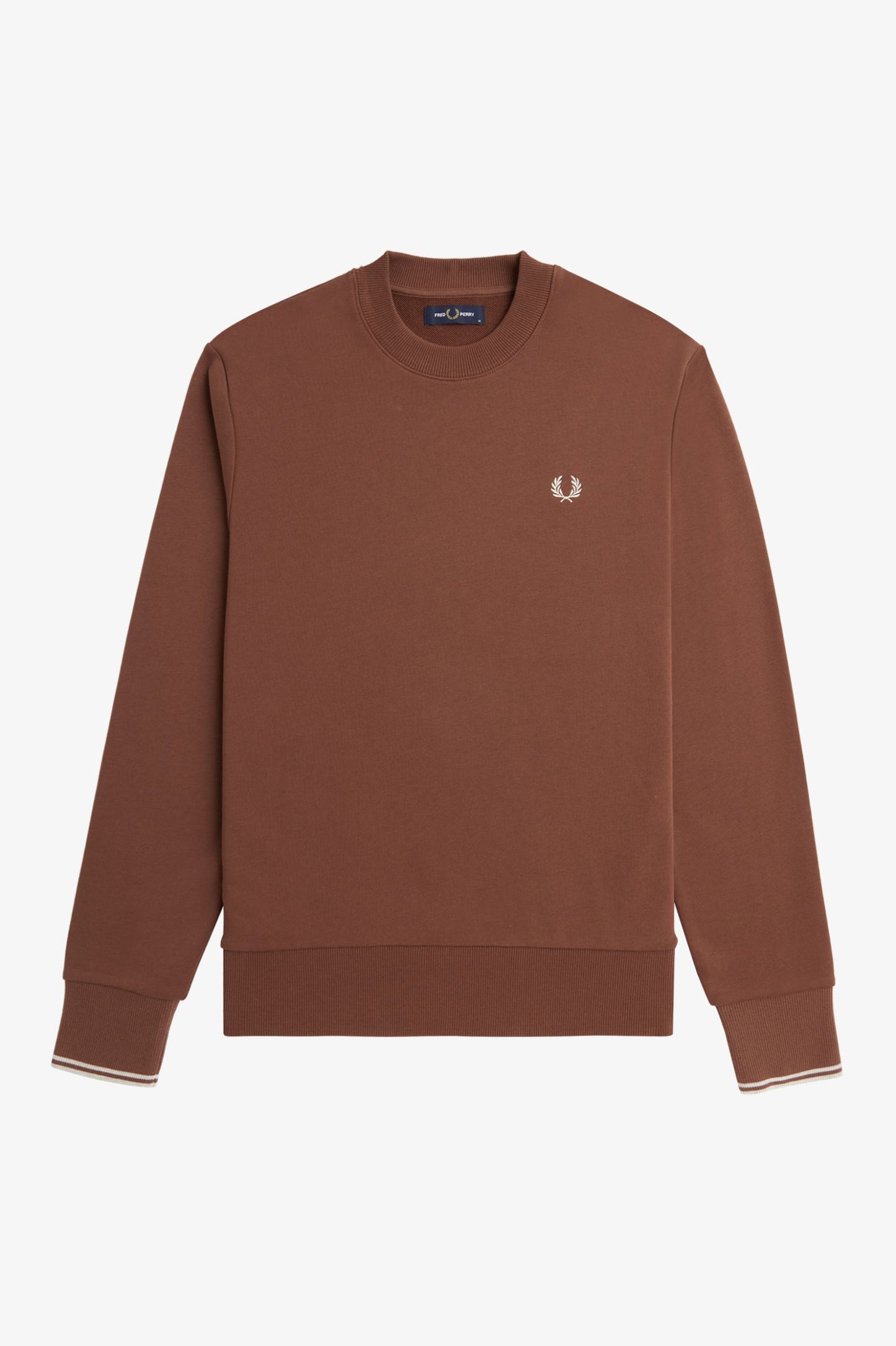 Fred Perry Crew Neck Sweatshirt Whisky Brown / Porridge Marl