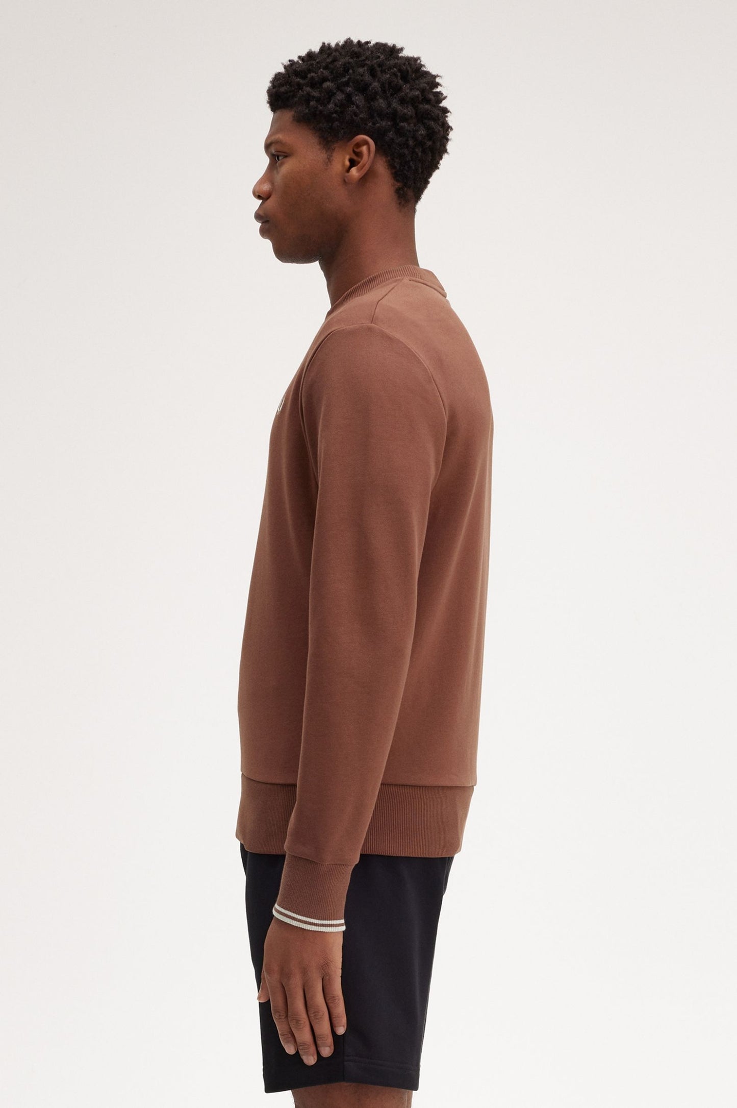 Fred Perry Crew Neck Sweatshirt Whisky Brown / Porridge Marl