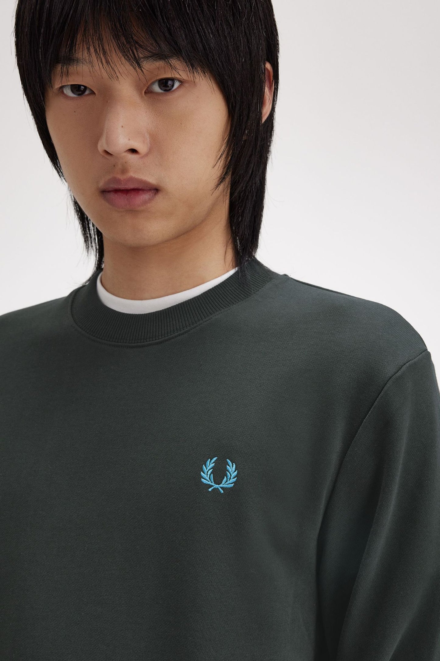 Fred Perry Crew Neck Sweatshirt Nightgreen / Ocean