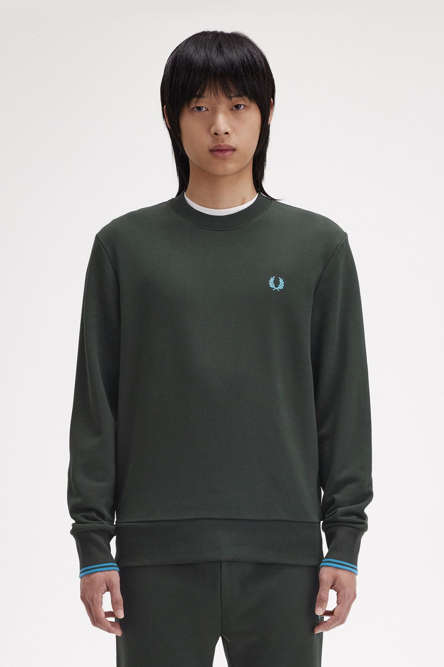 Fred Perry Crew Neck Sweatshirt Nightgreen / Ocean