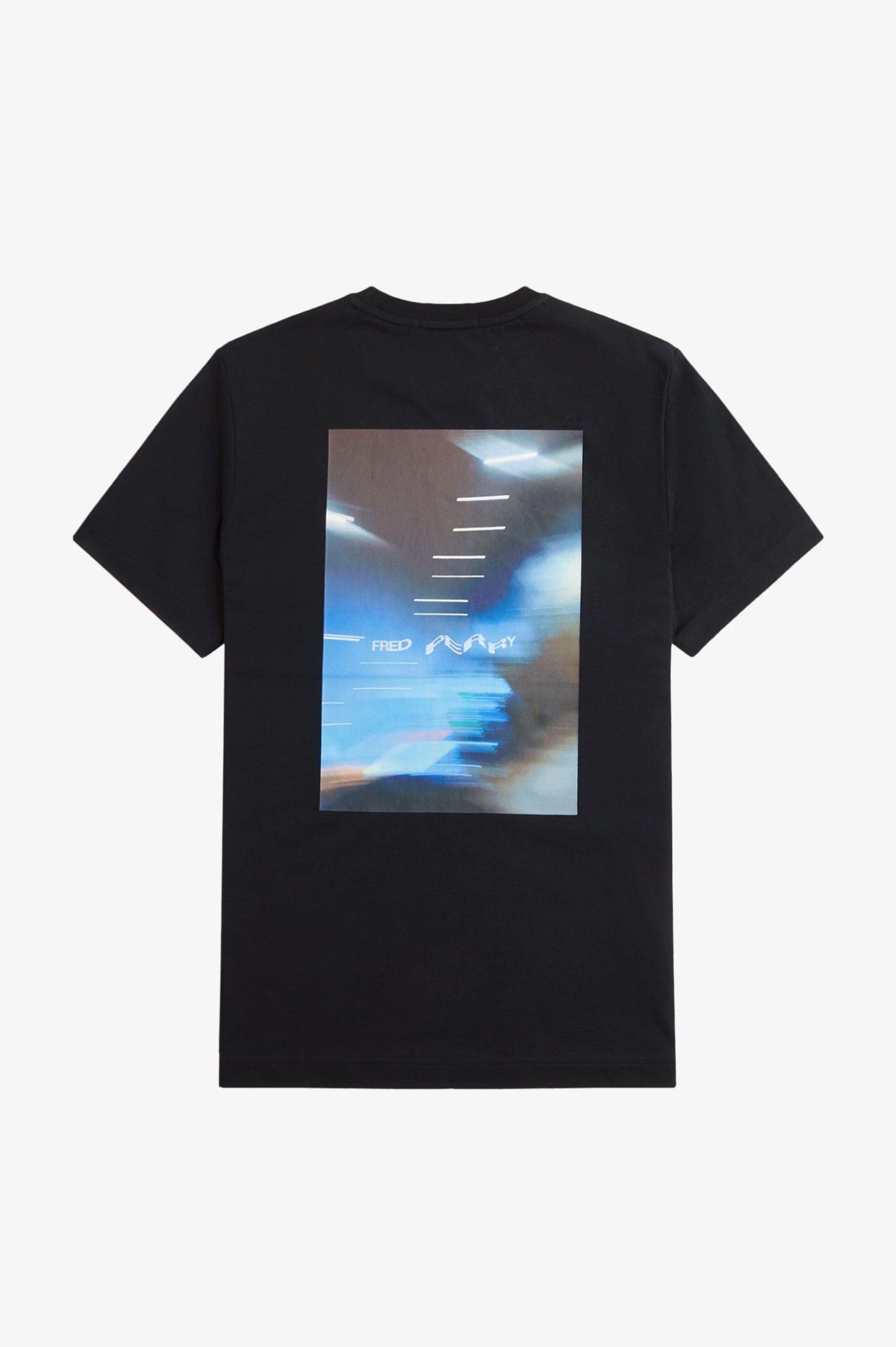 Fred Perry Zip Abstract Graphic T-Shirt Black