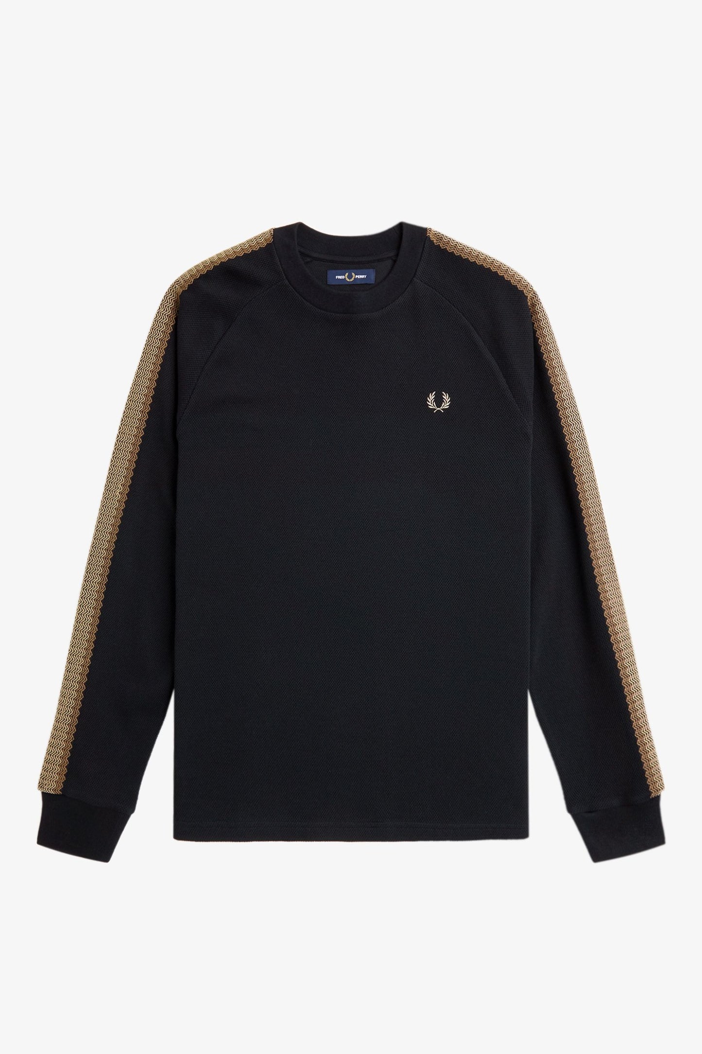 Fred Perry Tape Detail Long Sleeve Shirt Black