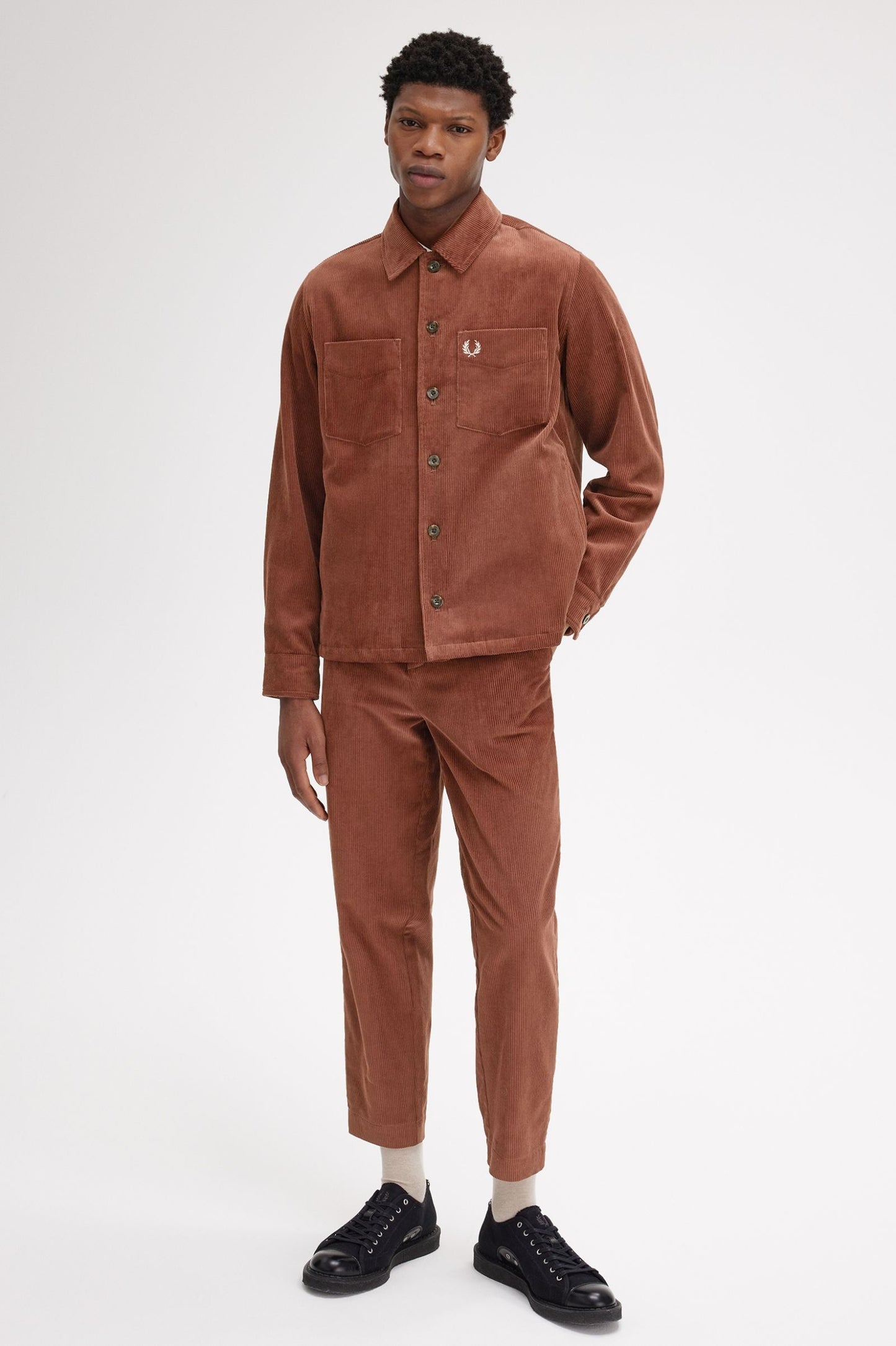 Fred Perry Corduroy Overshirt Whiskey Brown