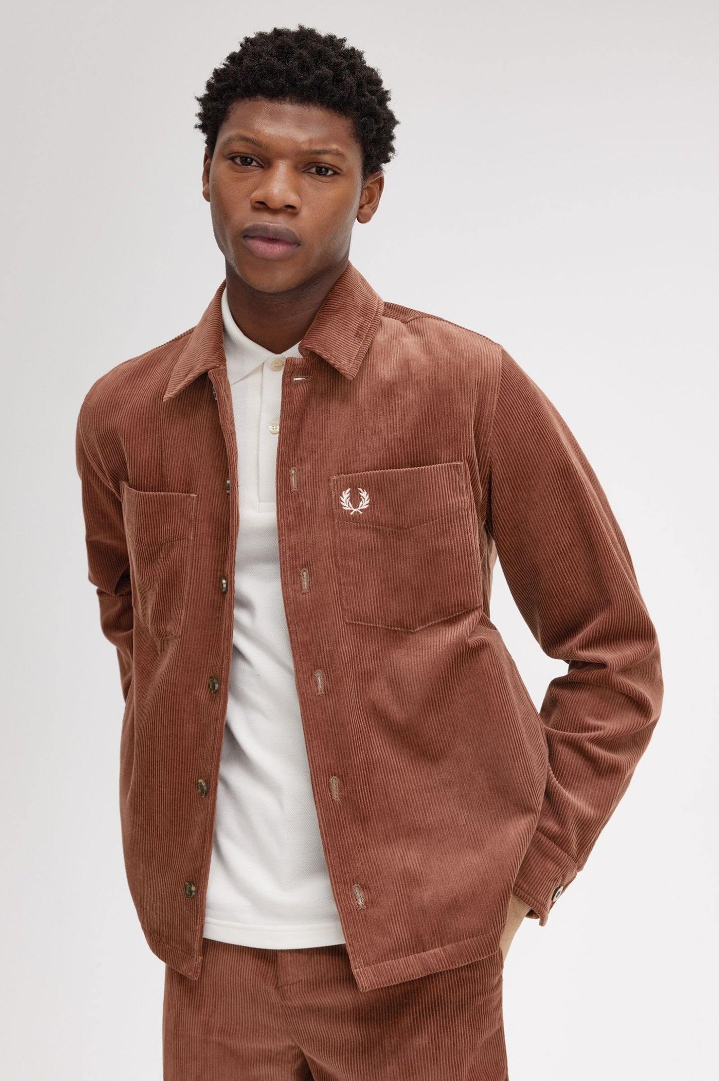 Fred Perry Corduroy Overshirt Whiskey Brown